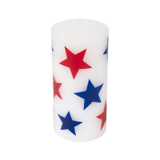 Red, White & Blue Stars Pillar Candle by Celebrate It™